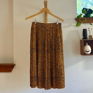 J. Crew Animal Print Midi Skirt in Orange and Black